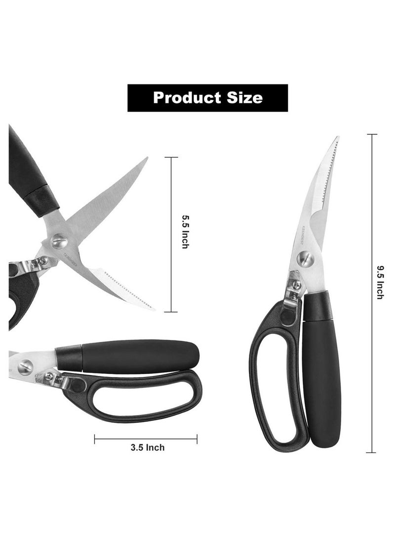 SYOSI Kitchen Shears, Kitchen Scissors Heavy Duty Poultry Shears All Purpose for Chicken Food Meat and Cooking Spring-loaded Handle - Image 3