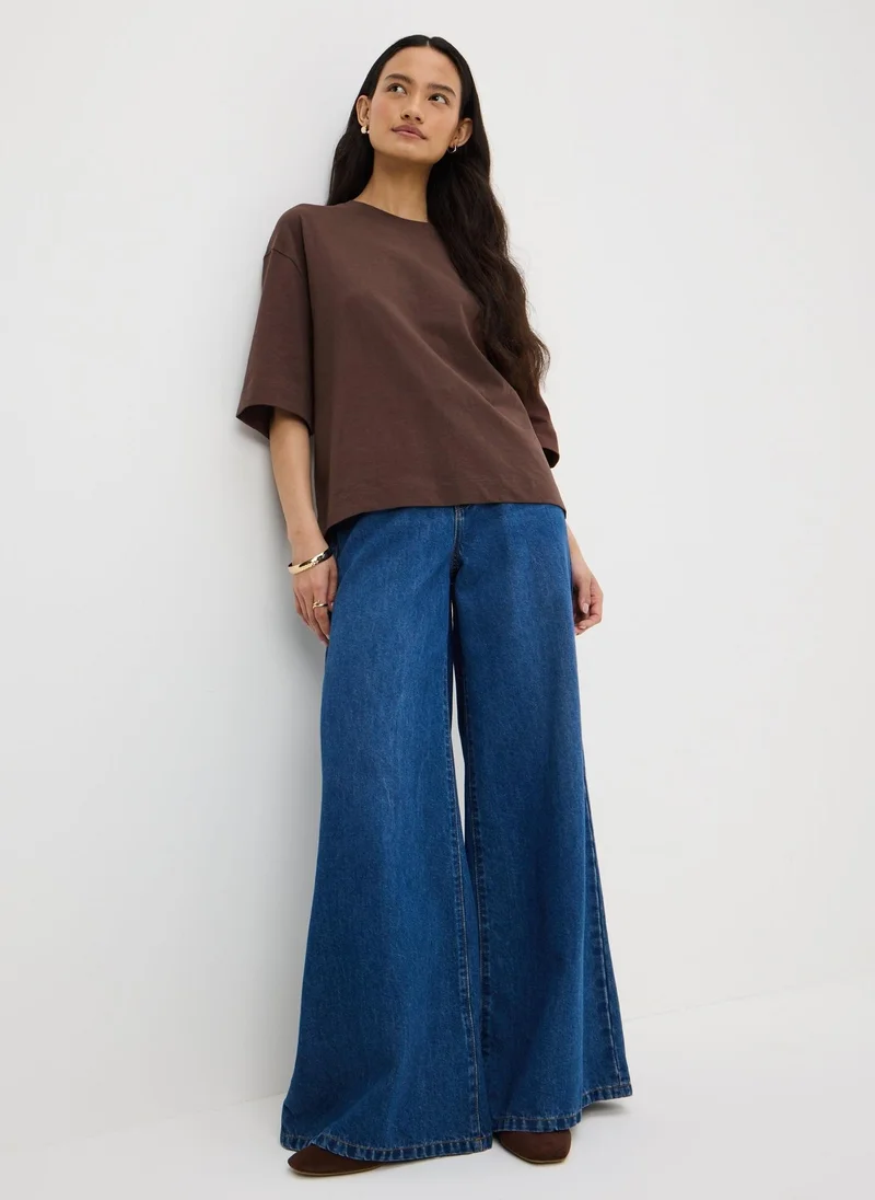 ماتلان Chocolate Brown Boxy T-Shirt