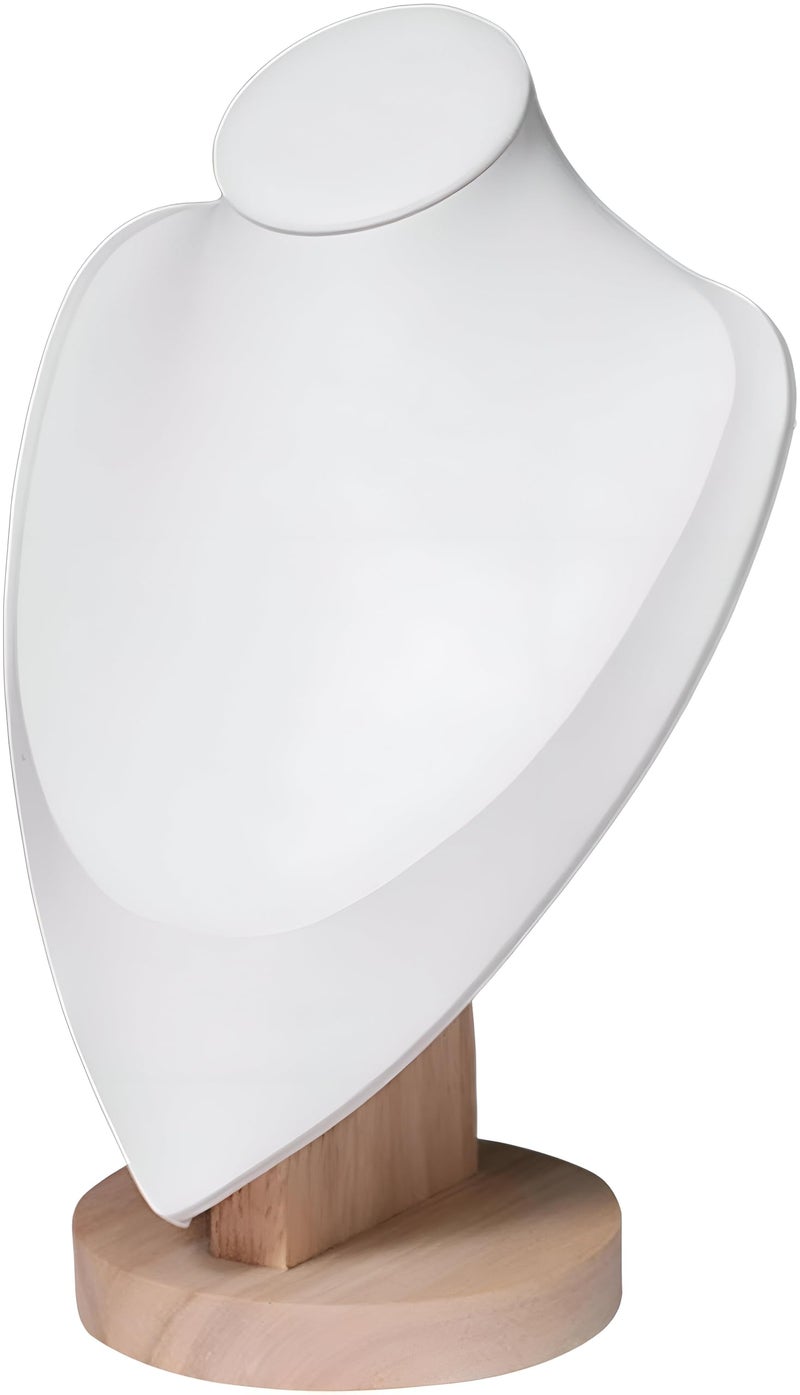 Velvet Necklace Display Stand - Elegant 3D mannequin with soft velvet finish for secure jewelry storage and elegant home or boutique display. (White, M) - Image 1
