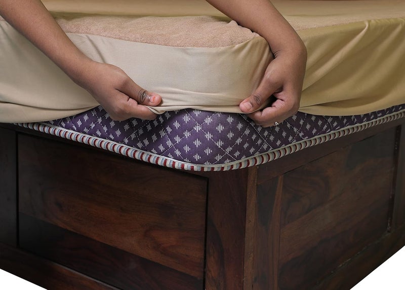 Tender sleep Water Proof Fitted Mattress Protector Beige 78 x 72 x 10 King - Image 4