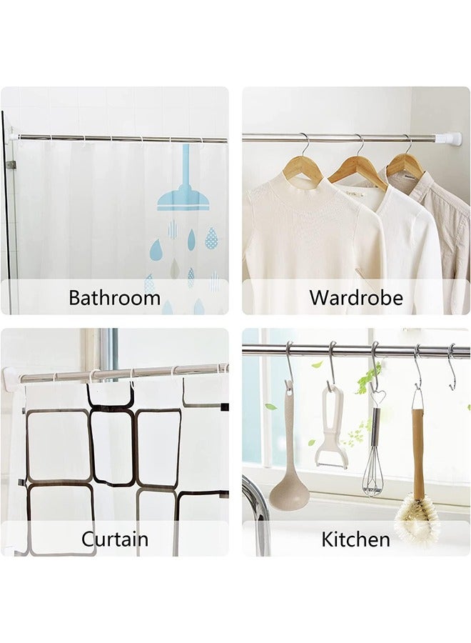Extendable Clothes Rail, 70-120cm Stainless Steel Extendable Clothes Rail Pole - Hanging Rails for Clothes, Wardrobe, Shower, Kitchen, Windows Adjustable Shower Curtain Pole, 22mm Diameter  - Image 3