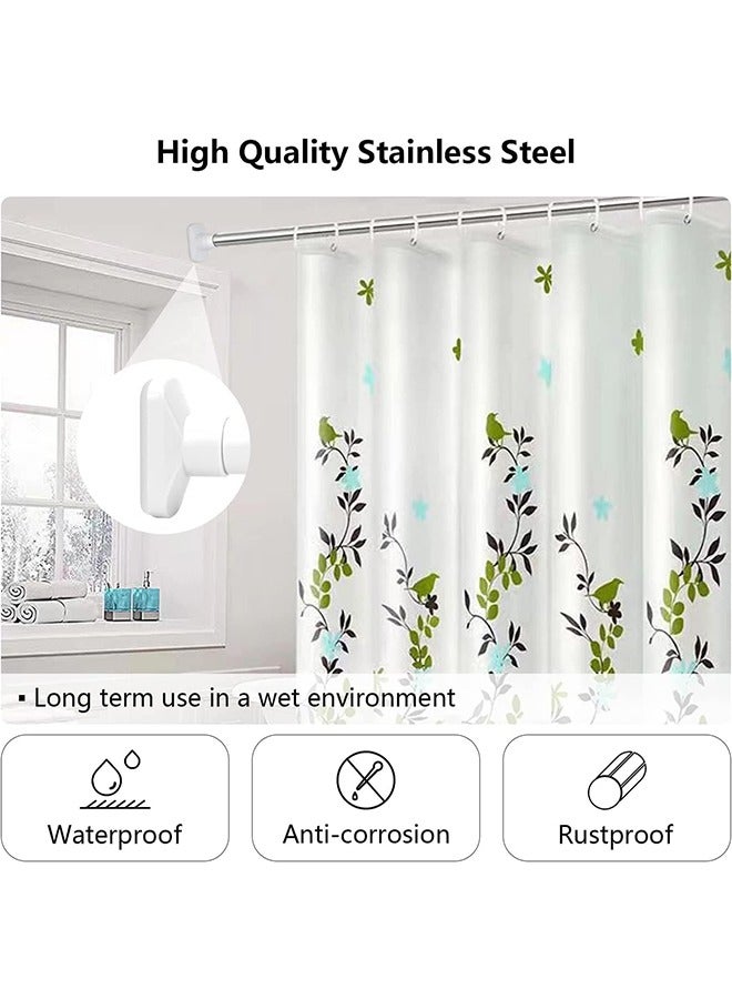 Extendable Clothes Rail, 70-120cm Stainless Steel Extendable Clothes Rail Pole - Hanging Rails for Clothes, Wardrobe, Shower, Kitchen, Windows Adjustable Shower Curtain Pole, 22mm Diameter  - Image 5