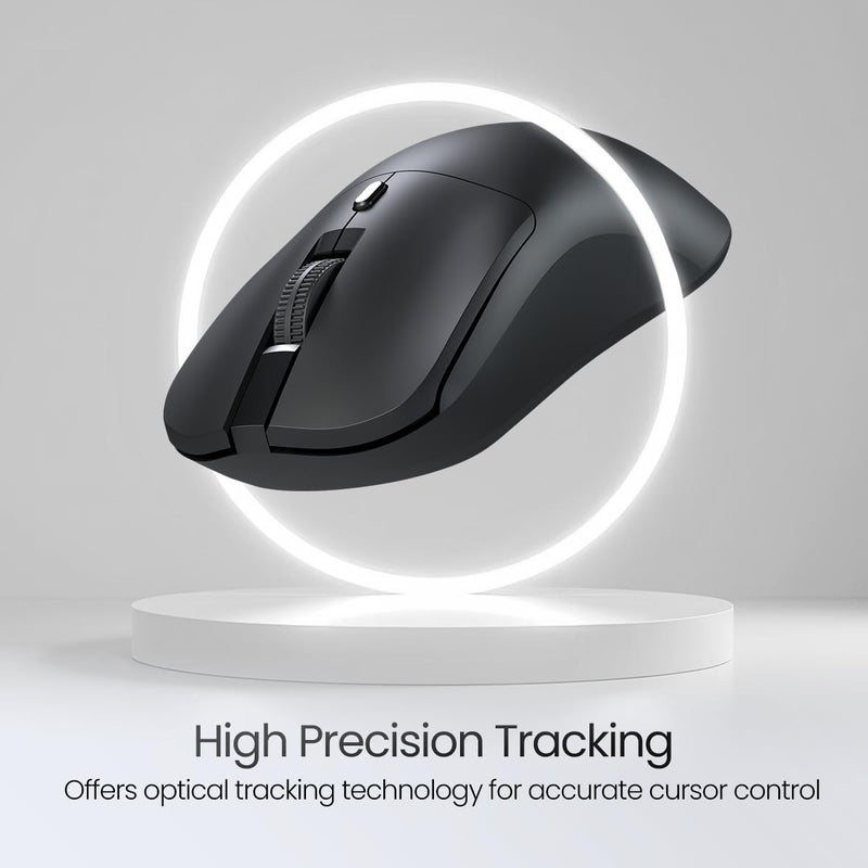 Portronics فأرة تواد 33 اللاسلكية مع مستقبل لاسلكي بتردد 2.4 جيجاهرتز، حساسية قابلة للتعديل، تصميم مريح، لأجهزة اللابتوب، وأجهزة الكمبيوتر المكتبية، وماك (أسود) - Image 5