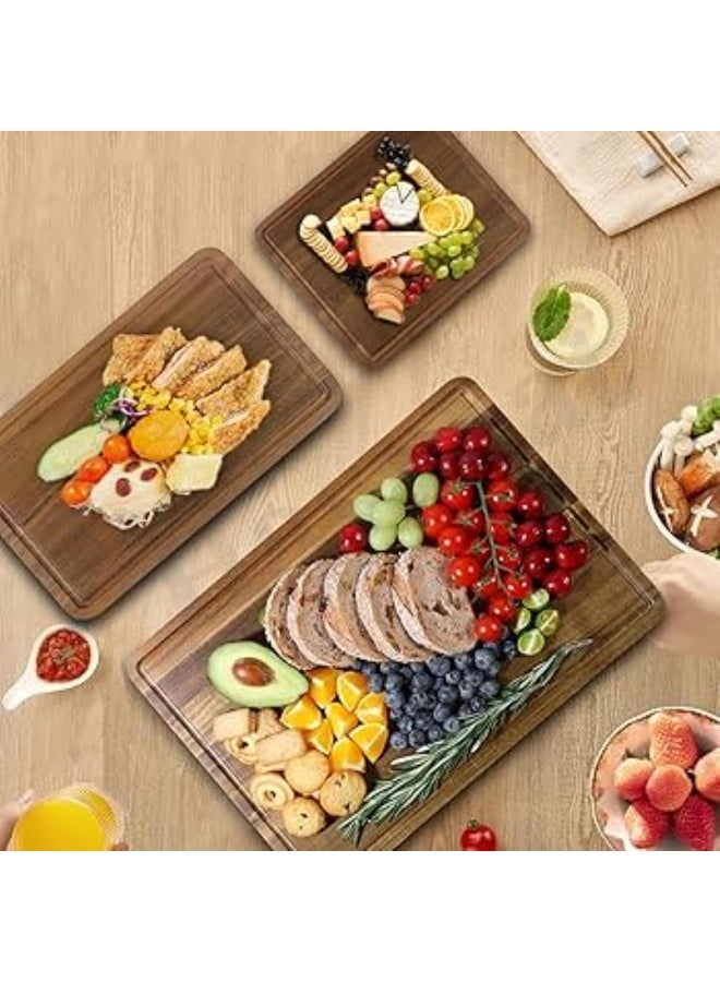 HASANAT ESSENTIALS Hasanat Essentials 3 Pcs Bamboo Chopping Board Set  - Image 4