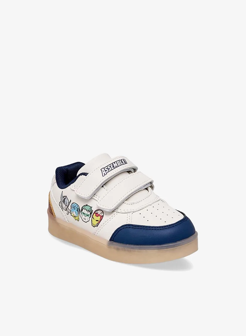Marvel Boys Avengers Print Hook & Loop Ankle School Sneakers