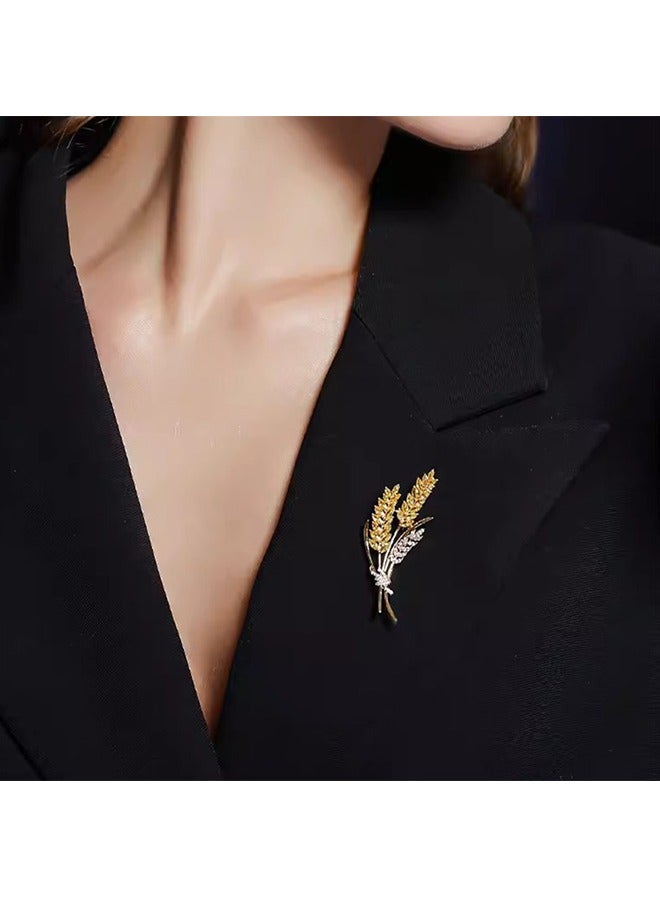 بيوند آذان من بروش القمح ، دبابيس بروش مضادة للصدأ ومضادة للبهتان ، مشبك وشاح الصدار للنساء الفتيات (ذهبي) - Image 3