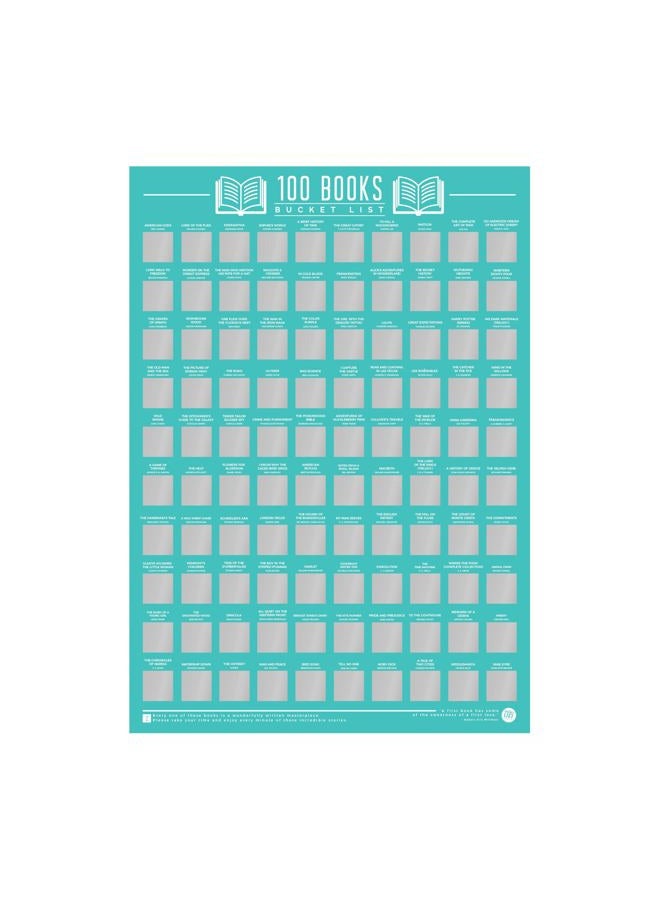 Gift Republic 100 Books Scratch Off Bucket List Poster - Image 1