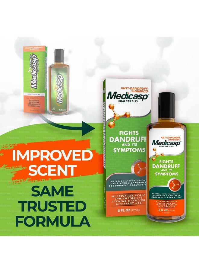 Medicasp - Medicasp Coal Tar Gel Dandruff Shampoo to Treat Seborrheic Dermatitis Psoriasis 3 Pack 6 oz - Image 1