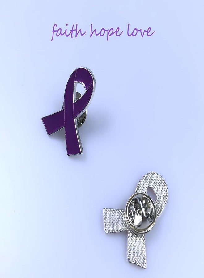 Alodidae 250 Pcs Purple Ribbon Pins Alzheimers Domestic Violence Awareness Pin Decorations Pancreatic Cancer Lupus Awareness Products Accessories - Image 3