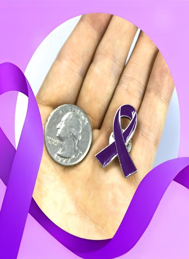 Alodidae 250 Pcs Purple Ribbon Pins Alzheimers Domestic Violence Awareness Pin Decorations Pancreatic Cancer Lupus Awareness Products Accessories - Image 4
