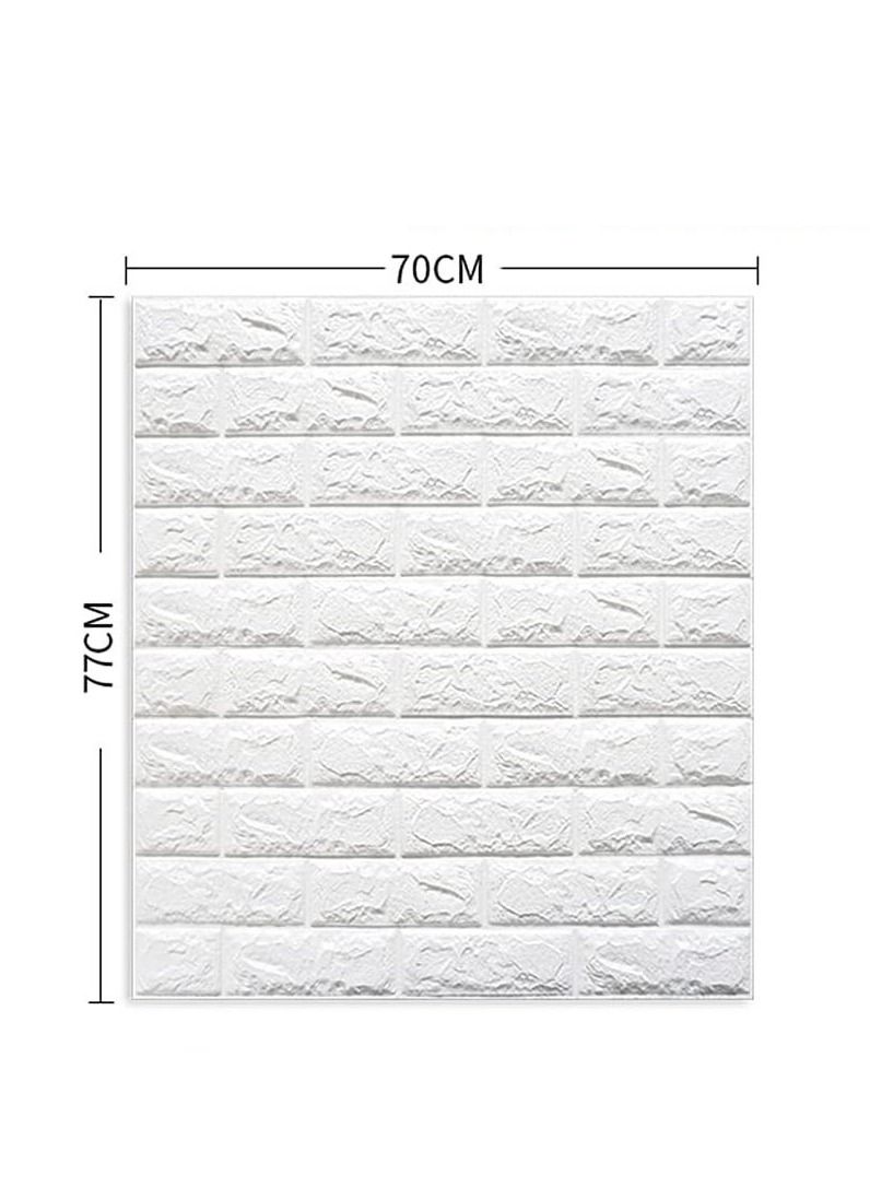 FFD 10 Pcs Brick Wall Stickers Self Adhesive Wall Stickers 3D DIY Tile Brick Wall Stickerss White 3D Brick Wallpaper. - Image 2