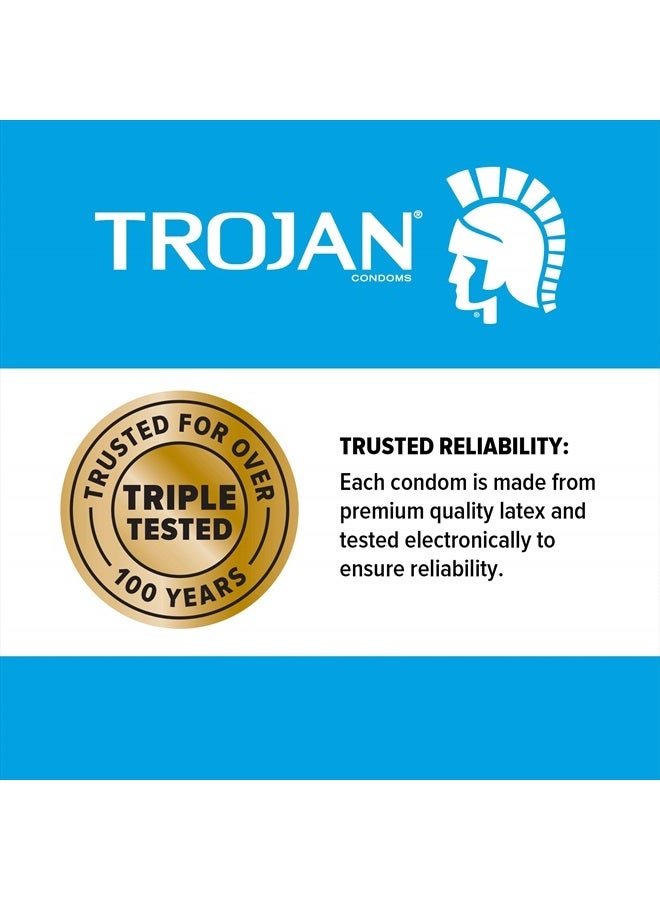 TROJAN Ultra Ribbed Premium Lubricated Condoms, 12 Count - Image 2