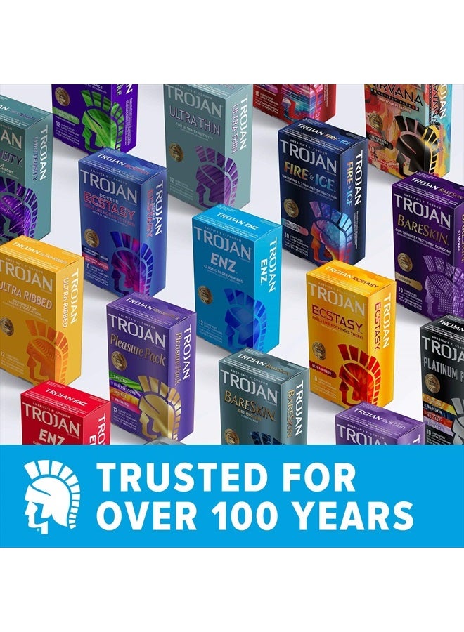 TROJAN Ultra Ribbed Premium Lubricated Condoms, 12 Count - Image 3