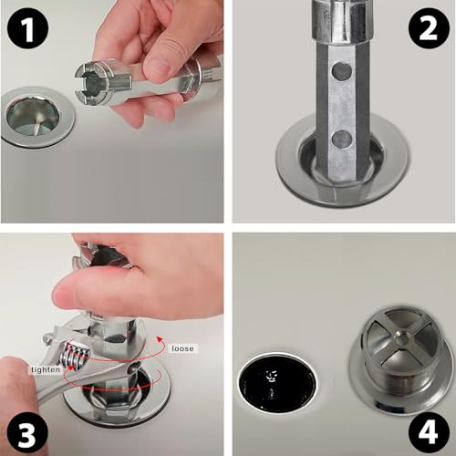 BearHut Tub Drain Remover Wrench Removal Tool Dual Ended Dumbell for Bath Drains Heavy Duty Aluminum - Image 5
