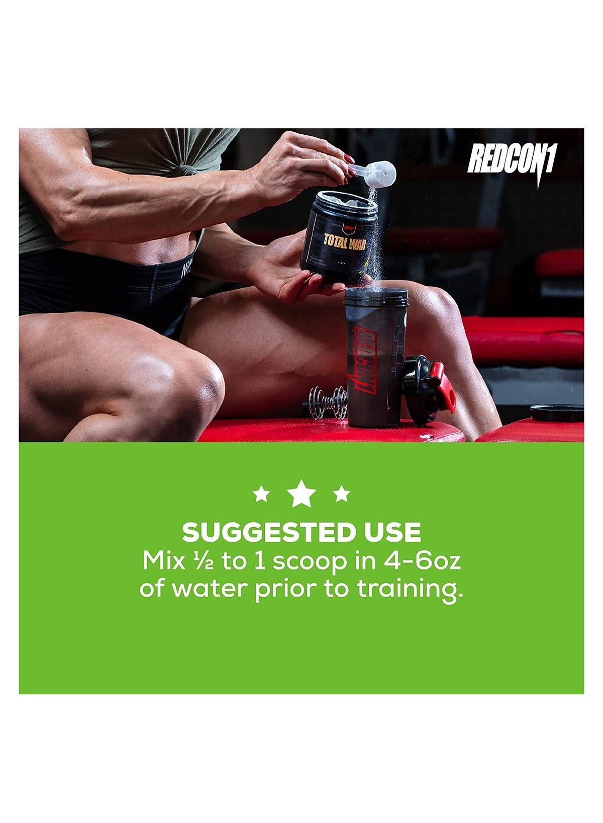 Redcon1 Total War Pre Workout Powder, Green Apple , Beta Alanine + Citrulline Malate Vegan & Keto Friendly Preworkout For Men & Women With 424Mg Of Caffeine - Fast Acting Hmb (30 Servings)