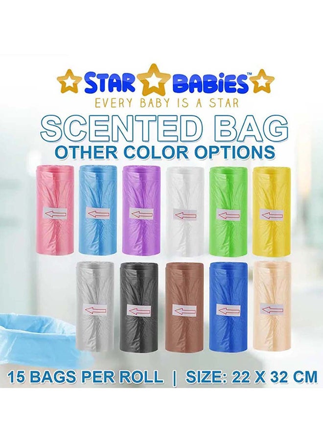 STAR BABiES Star Babies - Combo Pack of 2- Powder Puff  with Disposable Scented Bag (5 Pcs w/Dispenser)- Blue/White  - Image 4
