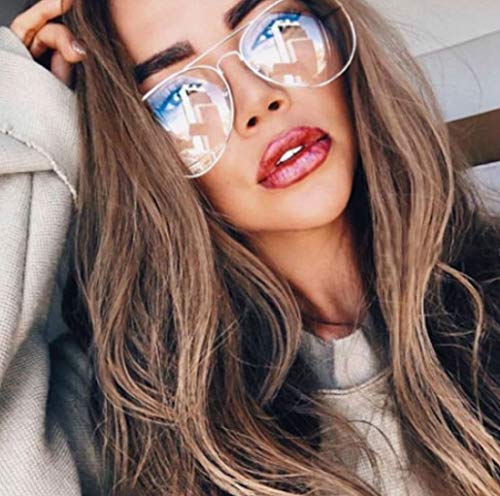 WebDeals SHAMZBEST Clear Lens Aviator Eyeglasses Classic Retro Metal Frame (A#1 Silver, Large, Clear) (Silver) - Image 5