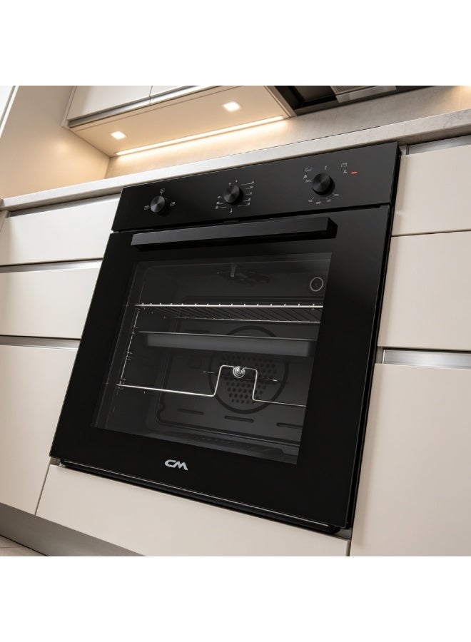 CM METRO 60CM Built-in Gas Oven, 72L Capacity, Gas Oven & Grill, 4 Functions, Rotisserie, Auto Ignition, Thermostatic Control, FFD, Double Glass Door, A Energy Class, 1 Grid & 1 Deep Tray Included - Image 2