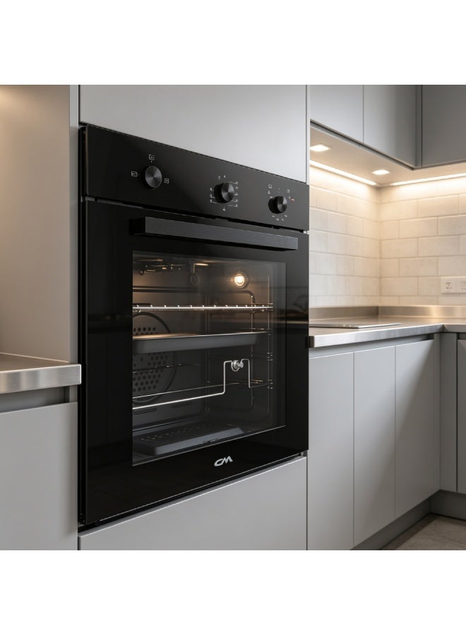 CM METRO 60CM Built-in Gas Oven, 72L Capacity, Gas Oven & Grill, 4 Functions, Rotisserie, Auto Ignition, Thermostatic Control, FFD, Double Glass Door, A Energy Class, 1 Grid & 1 Deep Tray Included - Image 3