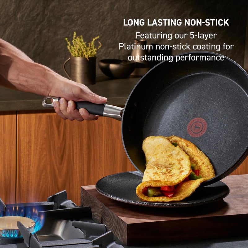 T-Fal Stone Force Platinum Non Stick Fry Pan Set 2 Piece, 8 inch and 10.5 inch, Oven Broiler Safe 400Â°F, Cooking Frying Pans, Kitchen Skillets, Pots and Pans Set Nonstick, Dishwasher Safe, Black - Image 3