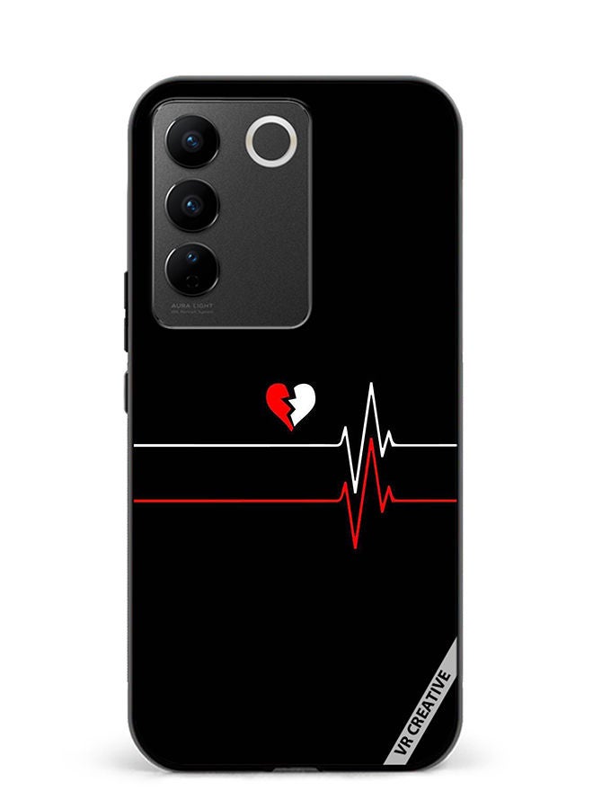 VR CREATIVE Protective Case Cover For Vivo V27e Heartbeat Design Multicolour - Image 1