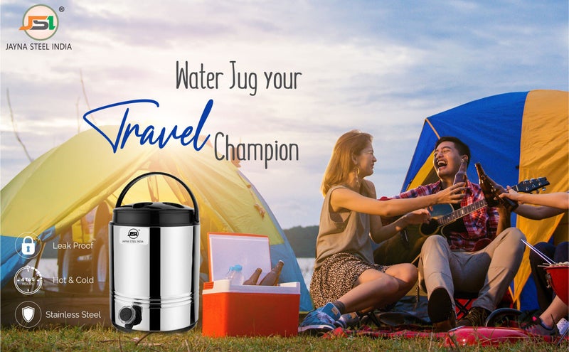 JSI Stainless Steel Hot & Cold Water Jug 10 Liters I PUF Insulated Water Dispenser with Easy to Carry Handle I Hot Tea Flask/Bottled Jug I Unbreakable & Ergonomically Design I Keeps Beverages Fresh - Image 5