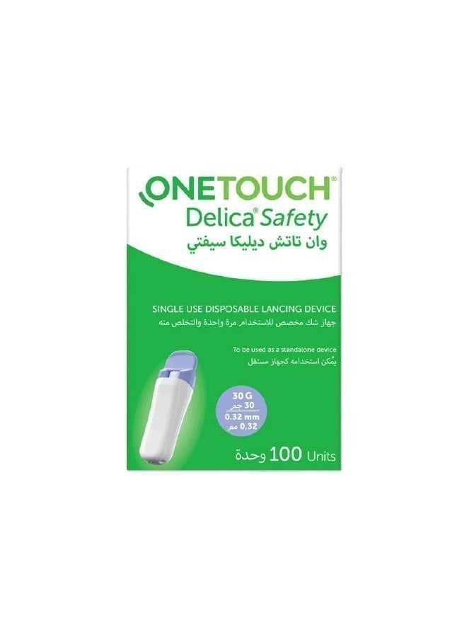 ون تاتش ديليكا سيفتي، لانسيت، 30 جرام - 100 وحدة جهاز شك مخصص للاستخدام مرة واحدة والتخلص منه - Image 5