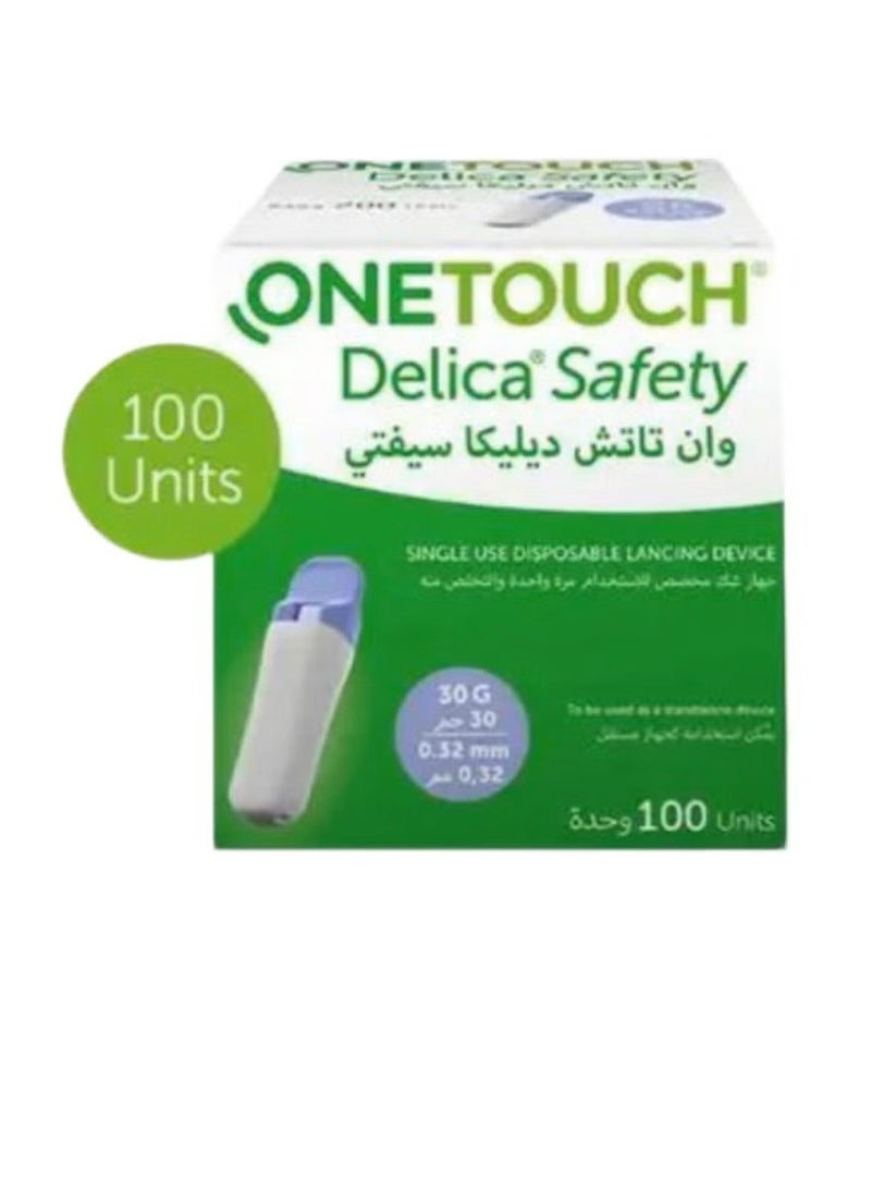 ون تاتش ديليكا سيفتي، لانسيت، 30 جرام - 100 وحدة جهاز شك مخصص للاستخدام مرة واحدة والتخلص منه - Image 3