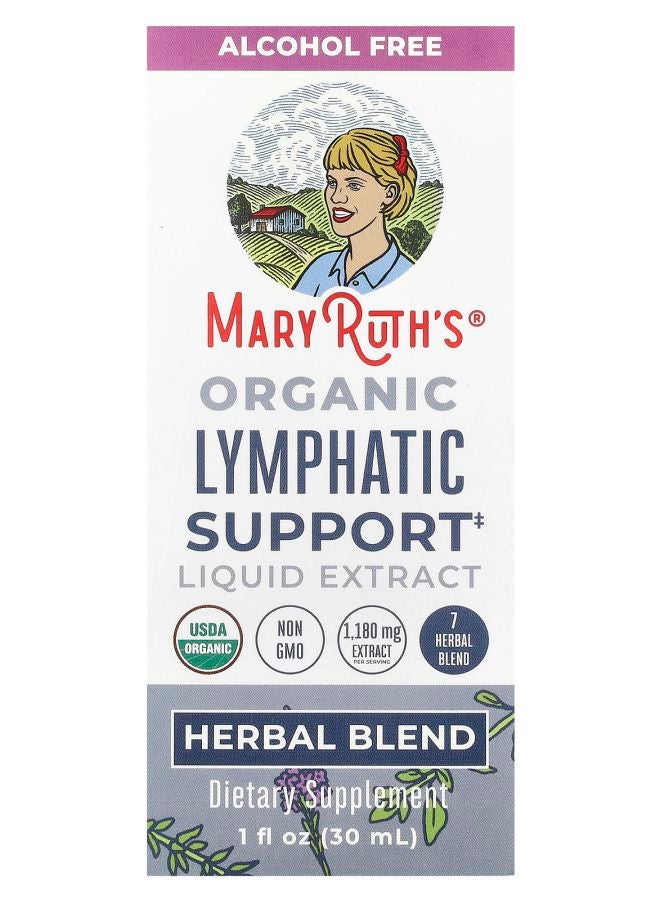 MaryRuth's مستخلص سائل عضوي لدعم الجهاز اللمفاوي خالي من الكحول 1 أونصة سائلة (30 مل)