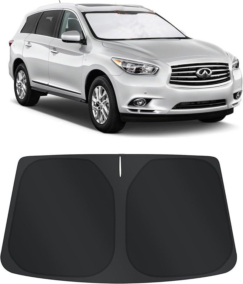 TINGLU Sun Shade for Infiniti QX60 2014-2021 Accessories Windshield Sun Shade Window Shade UV Rays Protection Sun Visor Cover with Steering Wheel Sunshade Storage Bag - Image 1