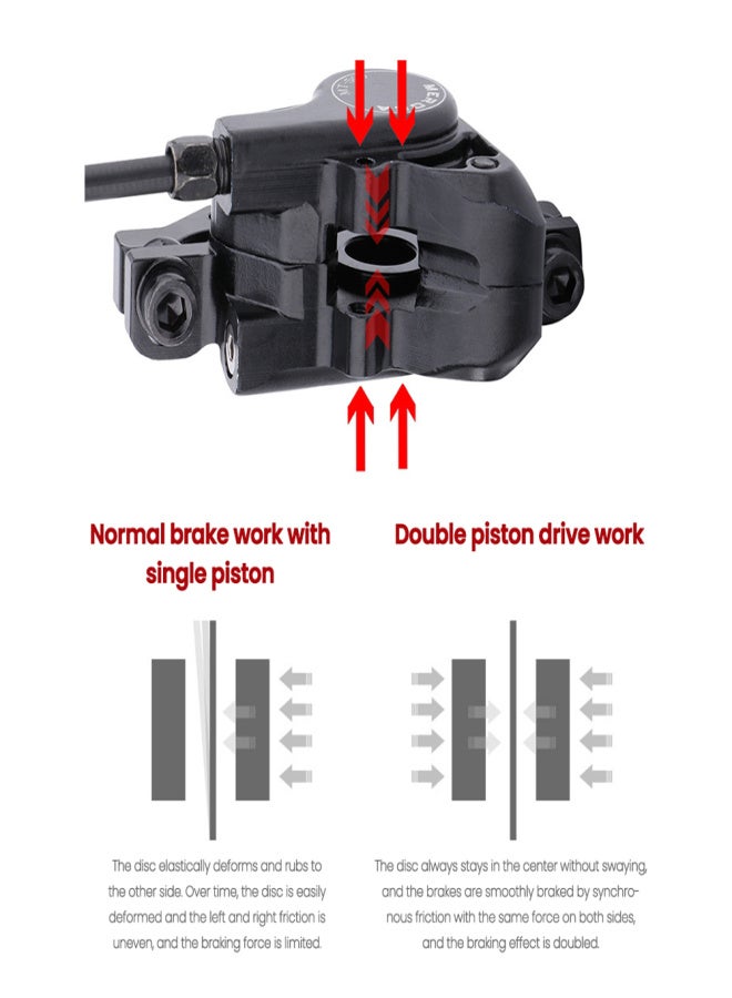 MEROCA Bike Oil Disc Brake MTB Hydraulic Disc Brake Kit Front Rear Bicycle Brake Calipers Clamps for Mountain Bike - Image 2