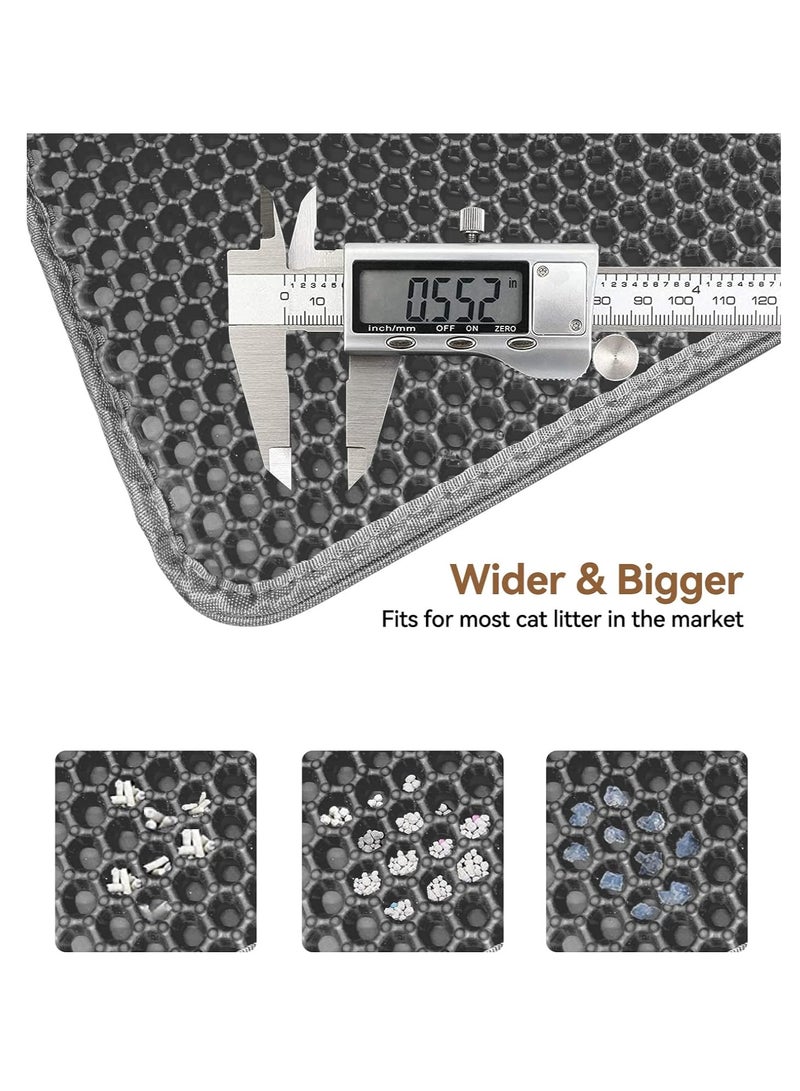 Cat Litter Mat Trapping Litter Box Honeycomb Double Layer Design Large Size Easy Clean Scatter Control Non-Slip Waterproof Kitty Litter Mats Fold 60 by 45 Centimeters - Image 5