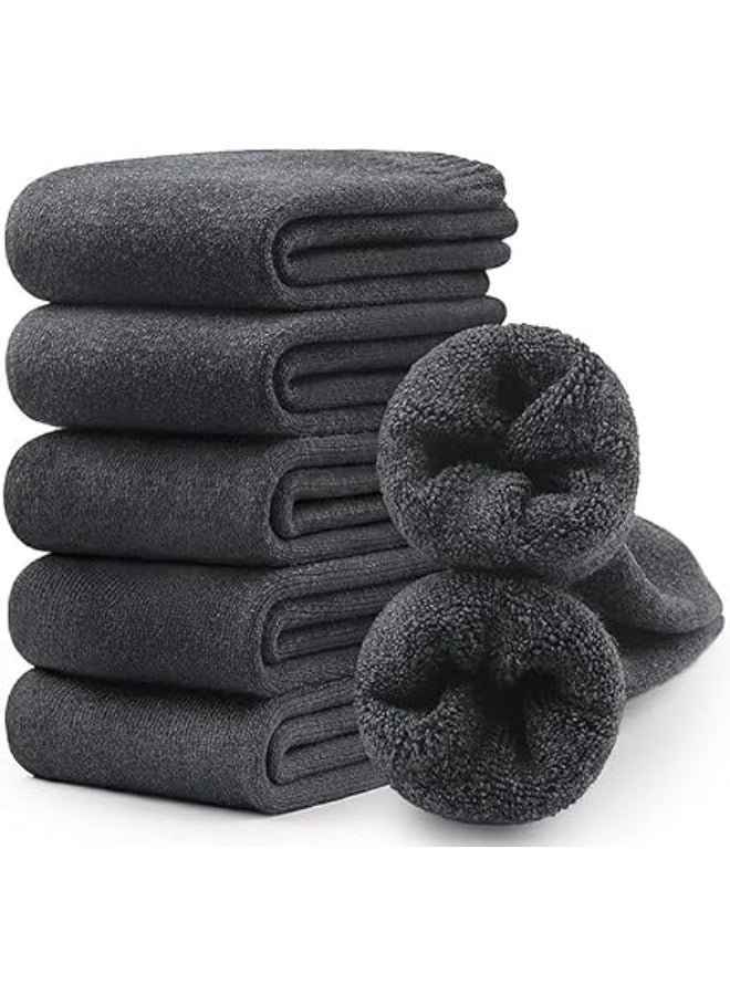 شرابات صوف ميرينو للرجال، تصميم سميك من الصوف الشتوي للمشي لمسافات طويلة، دافئة وجيدة التهوية، مجموعة من 5 أزواج - Image 1