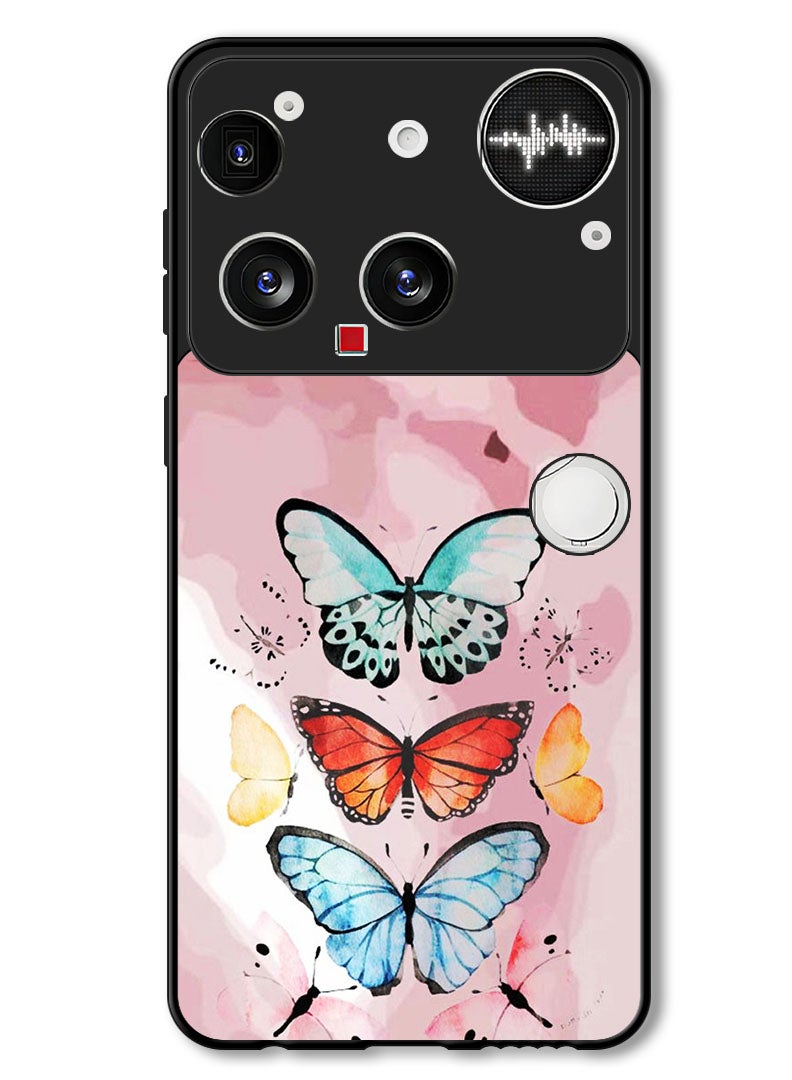 Theodor Case Compatible with Nothing Phone (3) 6.67 Inch Protection Shockproof Bumper Cover Butterflies (2) - Image 1