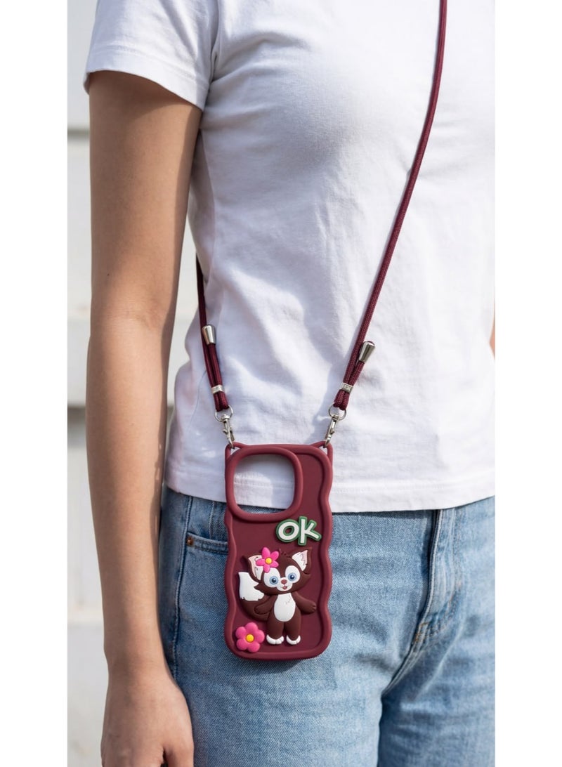 Elegant Back Case With a Distinctive Cartoon Design Compatible With The Phone Xiaomi Redmi 13 With A Crossbody Chain - A Great Choice For Girls . - Image 1