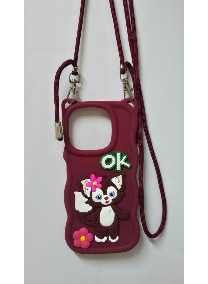 Elegant Back Case With a Distinctive Cartoon Design Compatible With The Phone Xiaomi Redmi 13 With A Crossbody Chain - A Great Choice For Girls . - Image 2