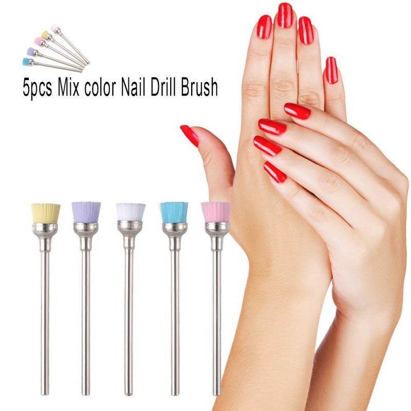 Anself 5pcs 2.35mm Professional Nail Art Drill Bit Random color Nail Drill Cleaning Brush Manicure Accessories - Image 2