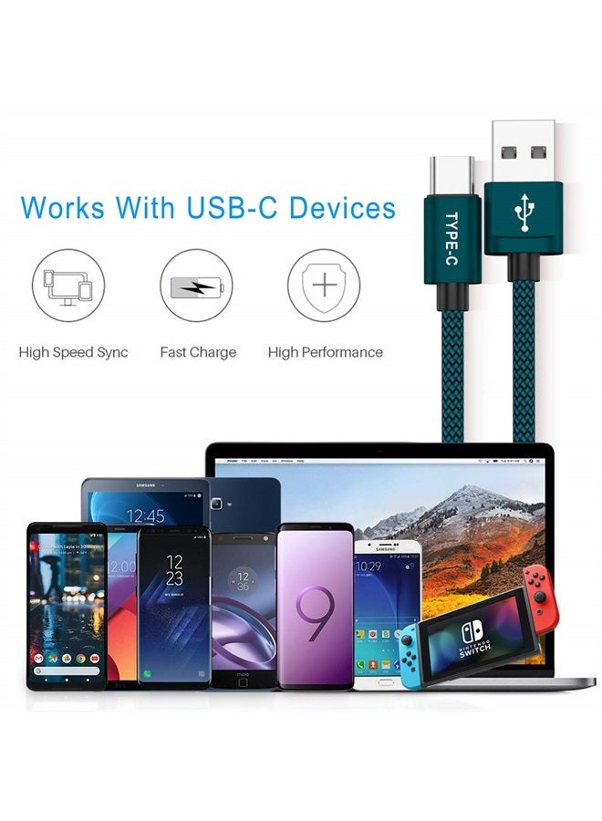 Basesailor كابل شاحن USB نوع C 3 حزمة 3.3/6.6/10 قدم، كابل شحن مايكرو C لهواتف سامسونج جالاكسي A10E A02s A03s A11 A12 A13، A20 A21 A22، A32 A33 A42، A50 A51 A52 A53، S23 S20 S21 S22 21 بلس، Z فليب فولد 4 - Image 2