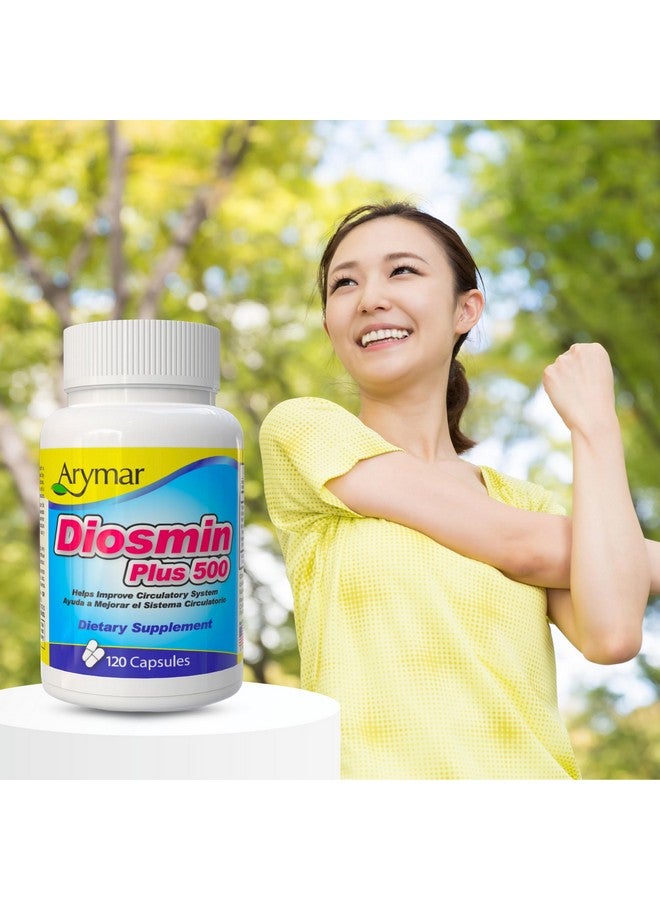 Arymar Diosmin Plus 500 - Circulatory System Support Supplement, 500mg, 120 Capsules - Image 3