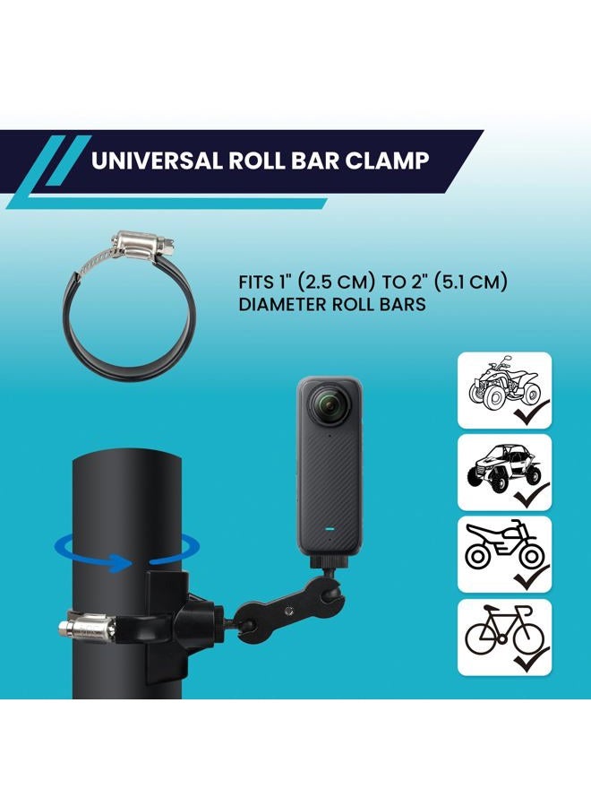 CamKix BarGrip Universal Roll Bar Camera Mount Clamp for Action Cams – Fits 1”–2” Round, Square & Profile Bars | 360° Adjustable Dual Ball Arm | Compatible with GoPro, Insta360, DJI | For UTVs, ATVs, Boats - Image 2