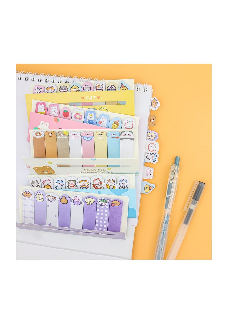 Excefore - Cute Animal Paper Bookmarks Cartoon Cat Anime Reading Bookmarks Funny Stationery Bookmarks Self-Stick Tab Bookmark Marker Pad for Office School - Image 1