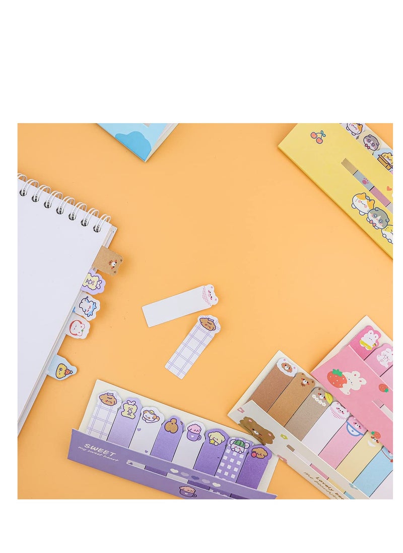 Excefore - Cute Animal Paper Bookmarks Cartoon Cat Anime Reading Bookmarks Funny Stationery Bookmarks Self-Stick Tab Bookmark Marker Pad for Office School - Image 1