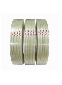 KASTWAVE Mono Filament Strapping Tape, KASTWAVE 30mm*50m Commodity Grade Heavy Duty Transparent Reinforced Fiberglass Tape Grade Fiberglass Reinforced Filament Strapping Tape (3Pack)  - Image 1