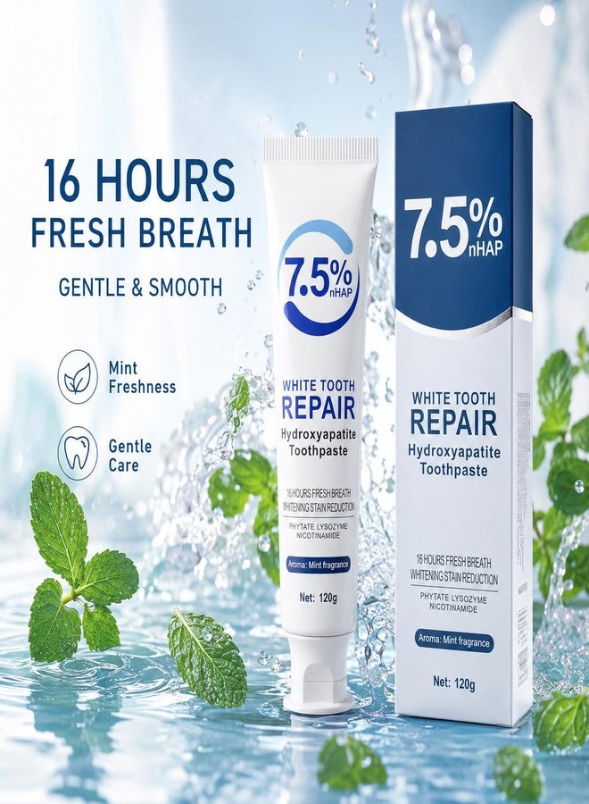 jckjhumin 2-Pack Hydroxyapatite Toothpaste, Enamel Protection & Tooth Strengthening, Fresh Breath, Mild Mint Formula, Daily Oral Health Care - Image 5