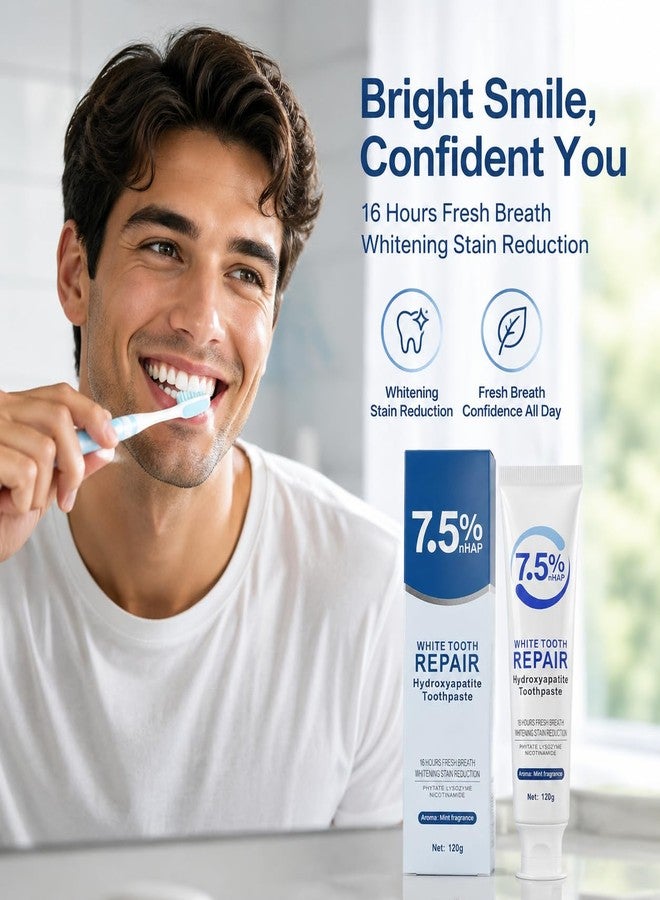 jckjhumin 2-Pack Hydroxyapatite Toothpaste, Enamel Protection & Tooth Strengthening, Fresh Breath, Mild Mint Formula, Daily Oral Health Care - Image 4