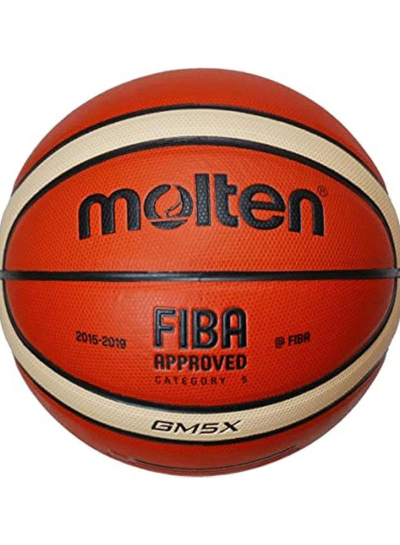 Molten GM5X Composite Leather Basketball, Size 5 - Orange & Ivory