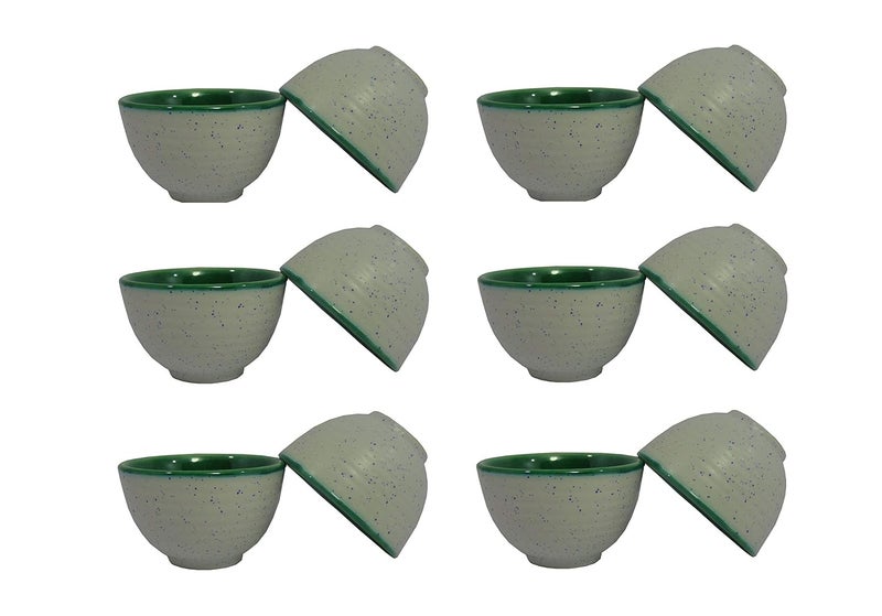 Caffeine Ceramic Handmade White Matte Dessert Bowls Set of 12 - Image 1