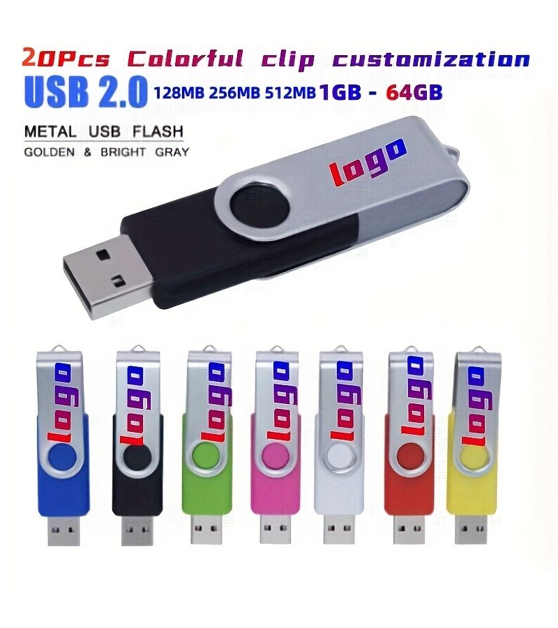 Best Custom 20 Pcs 4GB Yellow Colored USB Drives For Photography Studio Company Logo Text Holiday Wedding and Commemorative Gifts - Image 1