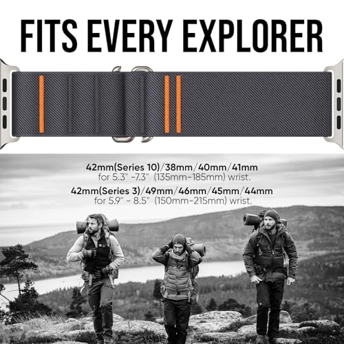 Suitisbest 2 Pack StretchFit Sport Bands Compatible with Apple Watch Ultra Band 49mm 46mm 45mm 44mm 42mm Men, Stretchy Sport Loop Strap for iWatch Series 11 10 9 8 7 6 5 4 3 2 1, SE 3 2 1, Ultra 3 2 1 - Image 5