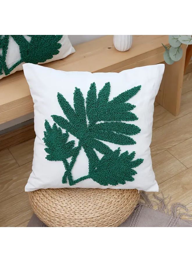 Green Tropical Leaf Throw Pillow Cover 18x18 Inch Zipper Closure Sofa Couch Bedroom Decor - Image 2